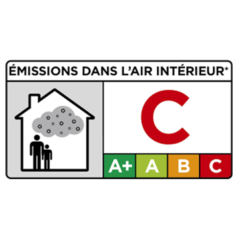 Logo note C pour l'emission dans l'air intérieur