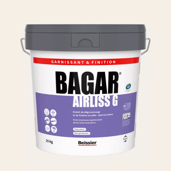 bagar airliss G, enduit garnissant, fut de 25kg